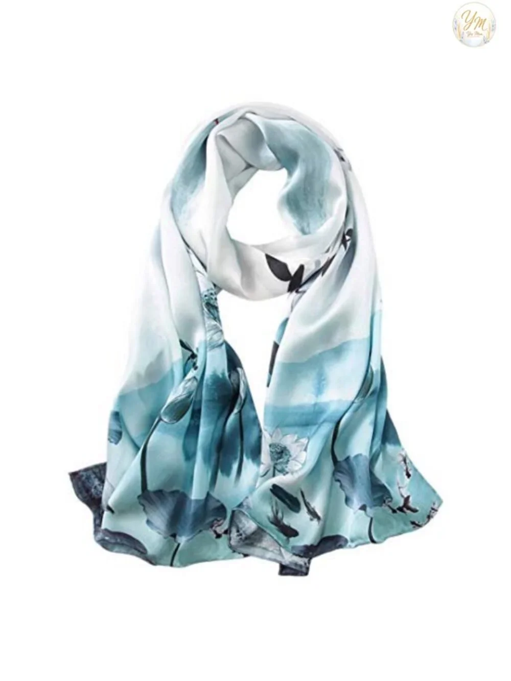 100% Silk Long Oblong Scarf Shawl Wrap Womens Large